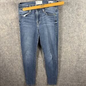 Frame Womens Blue Le High Skinny‎ Cropped Jeans 25
